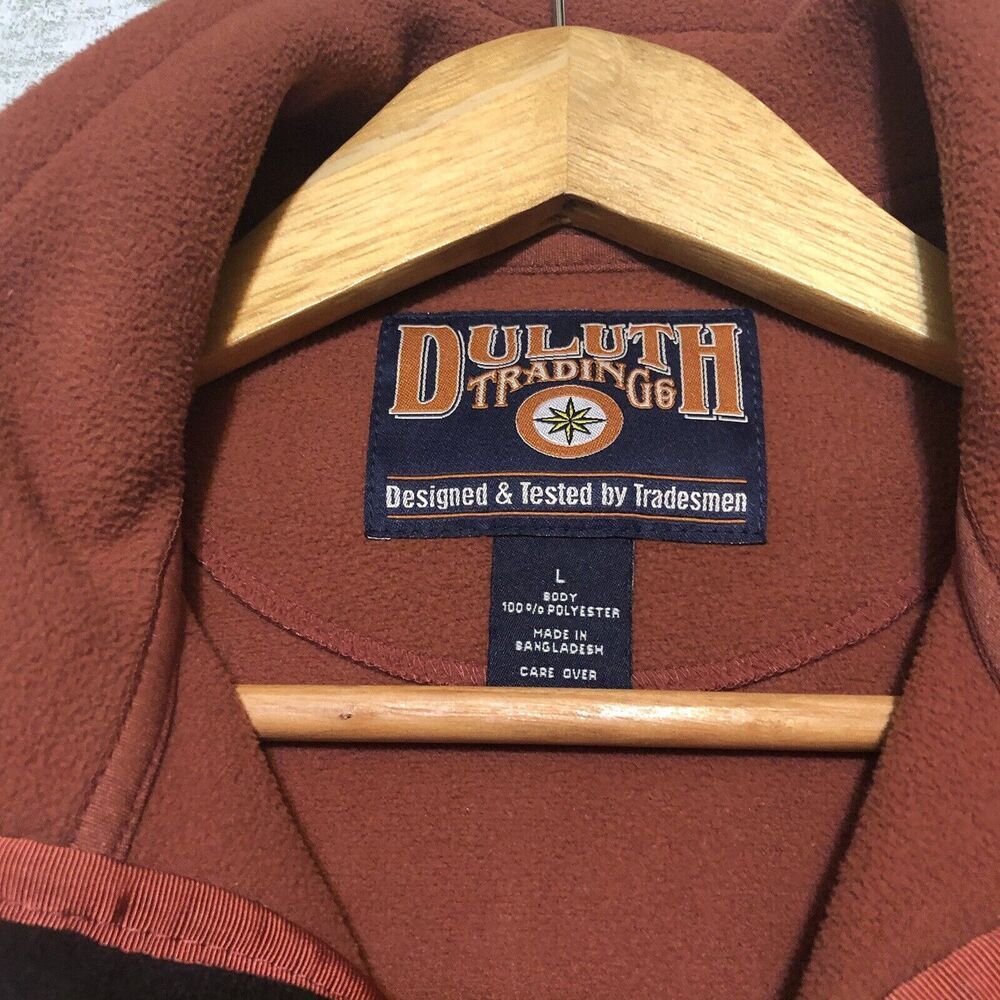 Duluth Trading Fleece Vest Mens Large Red Windproof Full Zip Workwear Heavy - Picture 9 of 11